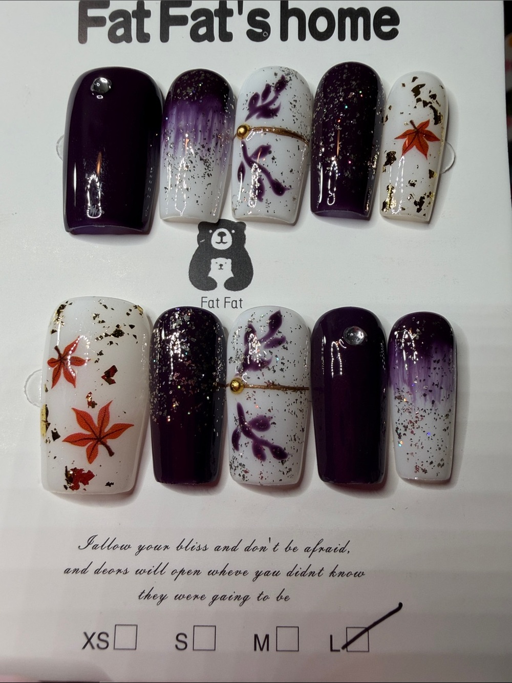 Fat Fat Purple & White Autumn Nail Set for Small Pets